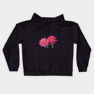 Colorful Cactus Flowers with Bubbles Kids Hoodie